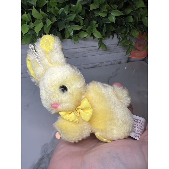 Vintage. Chosun Bunny Plush Soft Toy *Yellow & White Poka Dot - Picture 2 of 6